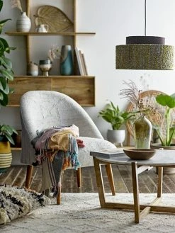 Bloomingville Hanglamp Geel - Zijde -verlichting Soldes Boutique bloomingville hanglamp geel zijde 3