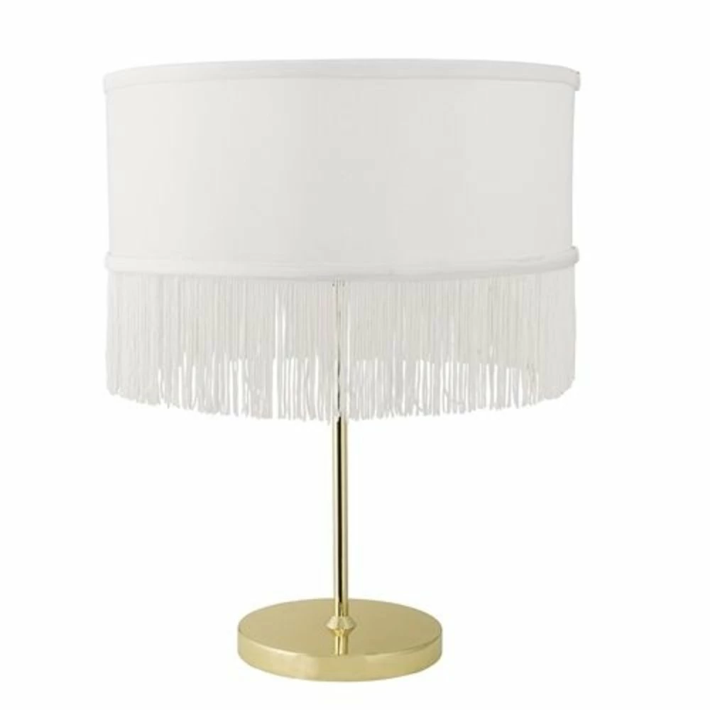 Bloomingville Tafellamp Goud Metaal Met Polyester Kap 1 Bloomingville Tafellamp Goud Metaal Met Polyester Kap