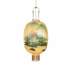 HKliving Traditionele Lantaarn Lamp Met Landschap Painting - Large
