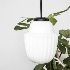 House Doctor Acorn Hanglamp Wit Glas Ø13,5cm -verlichting Soldes Boutique house doctor acorn hanglamp wit glas 135cm 2