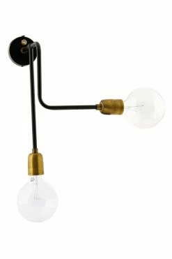 House Doctor Molecular Wandlamp Zwart Metaal Messing