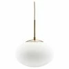 House Doctor Opal Hanglamp Messing Met Wit Glazen Kap