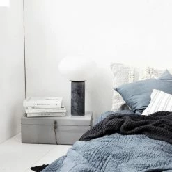 House Doctor Opal Tafellamp Grijs Keramiek Met Glazen Kap -verlichting Soldes Boutique house doctor opal tafellamp grijs keramiek met gla 2