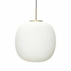Hubsch Hanglamp Glas - Wit/messing ø42cm -verlichting Soldes Boutique hubsch hanglamp glas wit messing o42cm 2