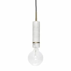 Hubsch Hanglamp Wit Marmer Met Messing Detail