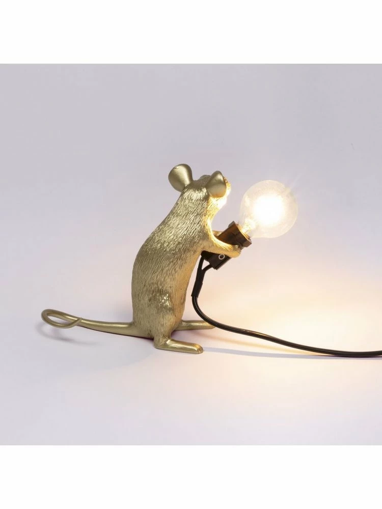 Seletti Mouse Lamp Mac - Goud 3 Seletti Mouse Lamp Mac - Goud - Afbeelding 3